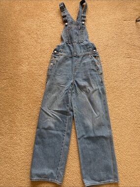 Old Navy Women Classic Denim Overalls in Light Blue